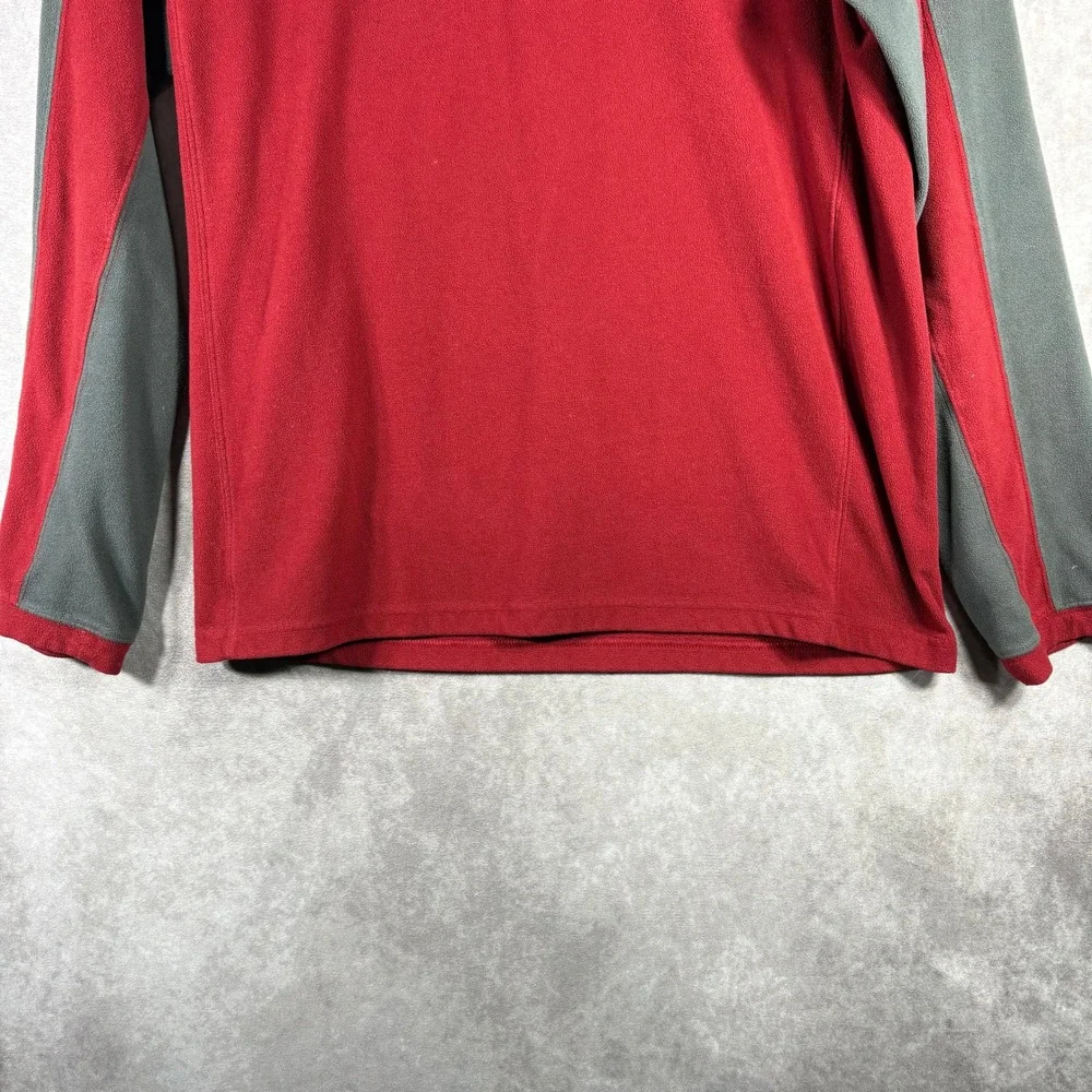 The North Face Fleece Sweater Men M Red TKA 100 1/4 Zip Pullover Two Tone Hiking
